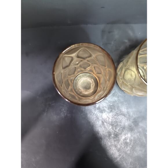 Anchor Hocking Smoke Brown Glasses, Madrid Tumblers Set of 2, Diamond MCM‎ 10oz - Picture 6 of 9